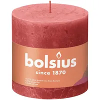 Bolsius Rustik Stumpenkerze 10 x 10 cm rosa blüte