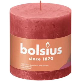 Bolsius Rustik Stumpenkerze 10 x 10 cm rosa blüte