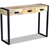 vidaXL Konsolentisch mit 3 Schubladen Mangoholz Massiv 110x35x78 cm