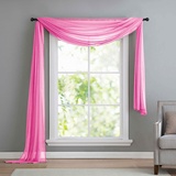 Querbehang Freihanddeko aus transparentem Voile, die ideale Ergänzung zu unseren Gardinen, 140x600, Rosa, 560