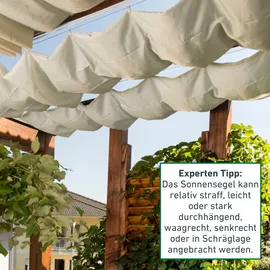 WINDHAGER Sonnensegel Seilspanntechnik, 420 x 140 cm, Weiß, Beschattung von Wintergarten und Terrasse, 10872