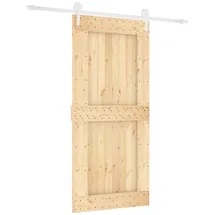 vidaXL Schiebetür rechts 95 x 210 cm Braun/Weiß