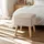Tectake Sitzhocker Elva gepolstert in Leinenoptik 33 x 37 x 33 cm Beige