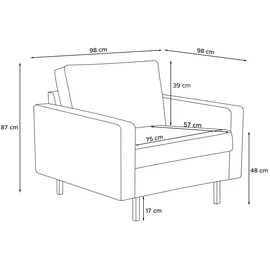 Konsimo Sessel Invia 98 x 87 x 0 cm Braun