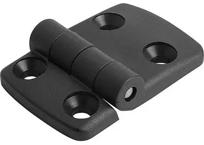 SCHARNIER 87X48, THERMOPLAST SCHWARZ, KOMP:EDELSTAHL, A1=25, A2=25, A3=43,5, A4=43,5