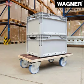 wagner® design yourself WAGNER Transporthilfe Multiplex MAXIGRIP 57,5 x 30 x 15 cm, Rollen, Ø 100 mm mit Grip