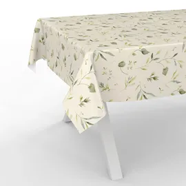 ANRO Tischdecke Wachstuch abwaschbar Canada 140 x 140 cm Beige