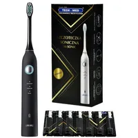TECH-MED TM Sonic Schallzahnbürste schwarz + Aufsteckbürsten 8 St.