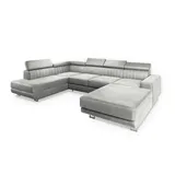 masseno Ecksofa SIENA Velours 5-Sitzer Grau