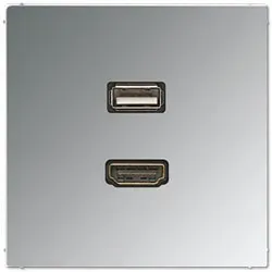 Jung Mutimedia-Einsatz HDMI / USB (Glanzchrom)