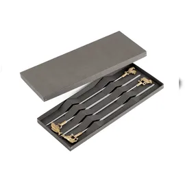 Triangle Grillspieße-Set 4-tlg. Edelstahl/Messing Silber