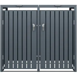 ML-Design Mülltonnenbox 2Er für 2 Tonnen 240L 132x80x116,3 cm Anthrazit Stahl