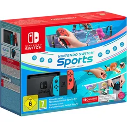 Nintendo Switch rot-blau Sports Set inkl. Beingurt, Spiel & 3 Monate Online Mitgliedschaft