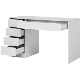 beautysofa SCHREIBTISCH Malta mit 5 Schubladen, grifflos, Weiß