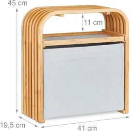 Relaxdays Hocker mit Aufbewahrung, Grau,Hellbraun