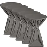 Beautissu Stehtischhusse Premium Anthrazit 70 x 145 cm