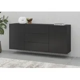 INOSIGN Sideboard »Ava, Breite 140 cm, hängend und stehend montierbar«, moderne grifflose Kommode, Schubladenschrank, 2Türen/3Schubkästen, schwarz