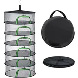 Relaxdays Trockennetz faltbar 6 Ebenen grün/schwarz