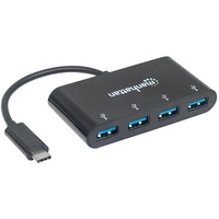 Manhattan USB-Hub, 4x USB-A 3.0, USB-C 3.0 [Stecker] (162746)