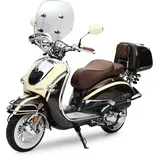 Burnout Motorroller Retro EasyCruiser Artemis Braun Beige 50ccm 25 kmh Mofa Scooter