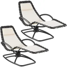Tectake Sonnenliege 170 x 77 x 83 cm Beige