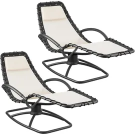 Tectake Sonnenliege 170 x 77 x 83 cm Beige