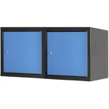 Proregal Mega Deal 2x Schließfachwürfel Blocky mit Zylinderschloss | 2 Schlüssel 40x40x40cm Anthrazit/Lichtblau