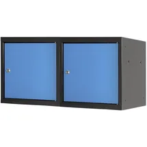 Proregal Mega Deal 2x Schließfachwürfel Blocky mit Zylinderschloss | 2 Schlüssel 40x40x40cm Anthrazit/Lichtblau