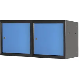 Proregal Mega Deal 2x Schließfachwürfel Blocky mit Zylinderschloss | 2 Schlüssel 40x40x40cm Anthrazit/Lichtblau