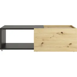 FMD Couchtisch 561-001E ausziehbarer Artisan Eiche / schwarz 74 x 38 x 49 cm