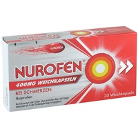 Nurofen 400 mg Weichkapseln Ibuprofen bei Schmerzen, flüssiger Kern schnellere Aufnahme vom Körper Fiebersenkende Schmerzmittel