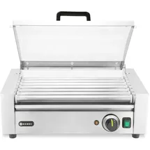 HENDI Rollengrill, 1-Zone mit Energiesparabdeckung, 7 Rollen, 230V/620W, 566x375x(H)259mm