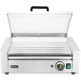 HENDI Rollengrill, 1-Zone mit Energiesparabdeckung, 7 Rollen, 230V/620W, 566x375x(H)259mm