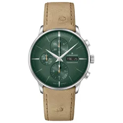 Junghans 27/4222.02 Meister Chronoscope Herrenuhr Automatik Beige/Grün