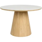 Housecraft Living Almira Esstisch Rund 115 cm Holz Weiß/Braun - Naturbelassen