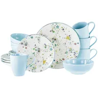 CreaTable Kombiservice Candy Drops, 16-teiliges Geschirrset für 4 Personen,