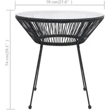 vidaXL Garten-Esstisch Ø 70 x 74 cm Schwarz