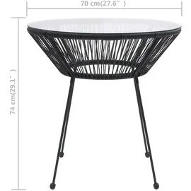 vidaXL Garten-Esstisch Ø 70 x 74 cm Schwarz