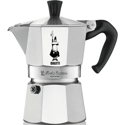 BIALETTI Espressokocher Moka Express, 0,13l Kaffeekanne, Aluminium schwarz 0,13 l