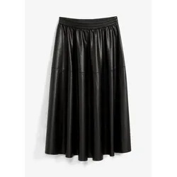 bonprix Lederimitat-Midirock, schwarz, 40