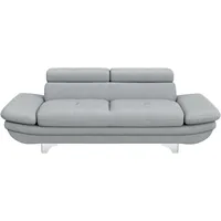 2-Sitzer COTTA "Enterprise", grau (hellgrau), B:218cm H:91cm T:104cm, Softlux-Kunstleder;Luxus-Kunstleder, Sofas, Big-Sofa, mit Armteilverstellung & Kopfteilverstellung