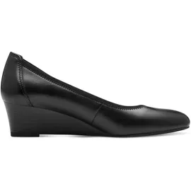 TAMARIS Damen Pumps mit Keilabsatz Leder, schwarz, 37 EU