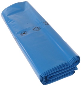 DEISS PREMIUM Abfallsack 180 Liter blau mit Seitenfalte, Typ 150, Seitenfaltensack ca. 192 g/ Sack, Maße (B+B x L): 500+450 x 1250 mm, Stückverkauf