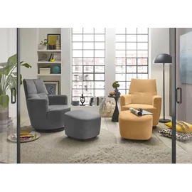 Set One by Musterring Relaxsessel "SO 1450", gelb (honey gelb gct 95), B:80cm H:96cm T:88cm, Luxus-Microfaser (Chenille)100% Polyester, SET ONE BY MUSTERRING, Sessel, Relaxsessel, mit Dreh- und Wippfunktion, wahlweise mit Hocker erhältlich