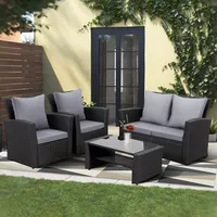 MeXo Lounge-Set 4-tlg. schwarz