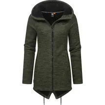 Ragwear Damen, weiche Strickjacke Übergangsjacke mit Teddy-fleece Wingi Melange YOUMODO Dark Olive Gr. M - M