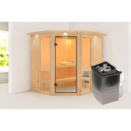 Karibu Amelia 1 inkl. 9 kW Ofen + integrierte Steuerung + Dachkranz