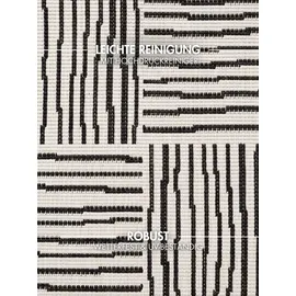 Ted Baker Flachgewebe Teppich Nightingale - Wendeteppich Outdoor geeignet, Pflegeleichter Wohnzimmerteppich, Modern, Kariert Muster für Wohnzimmer, Terrasse, Esszimmer - Schwarz Weiß, 200x300 cm
