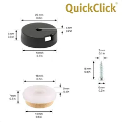 WAGNER QuickClick® Filzgleiter SYNO - zum Schrauben, 4x Basis & Schraube & Einsatz Ø 20 mm, DE Ware - 16782300