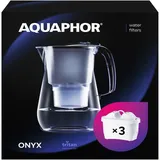 Aquaphor Onyx schwarz 4,2 l Wasserfilterkanne inkl. 3 MAXFOR+ Filterkartuschen